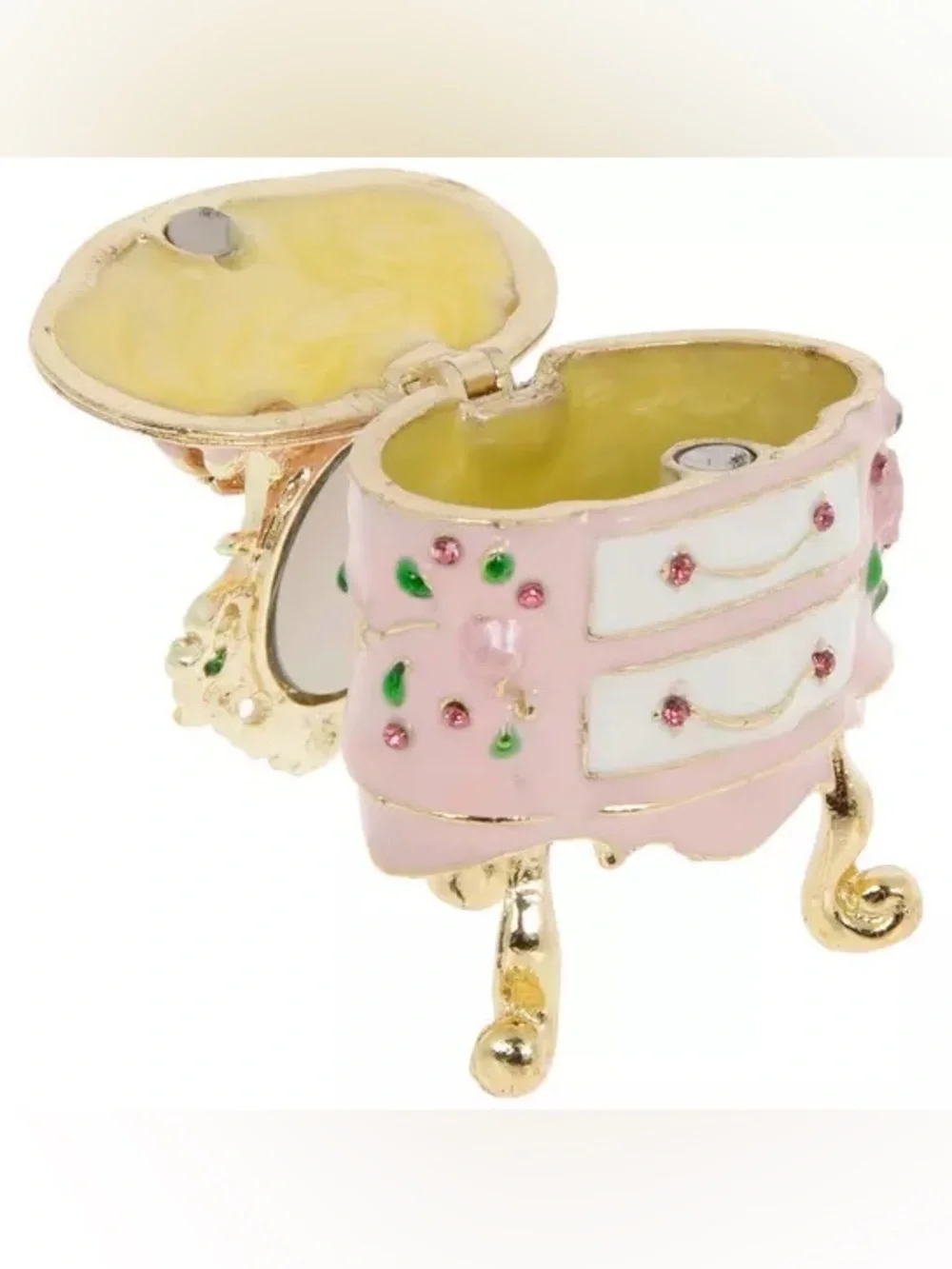 Pink Floral Vanity Jewelry Box